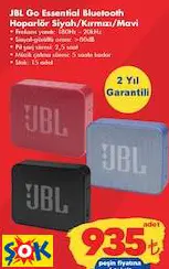 JBL GO ESSENTİAL BLUETOOTH HOPARLÖR SİYAH/KIRMIZI/MAVİ